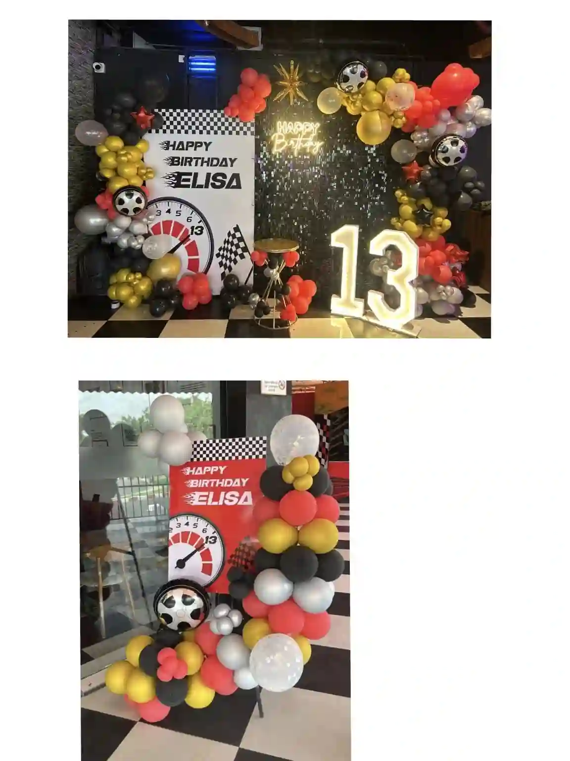 Car Theme Decoration Black and Red